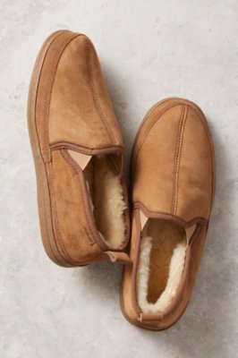 mens wide sheepskin slippers