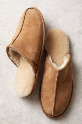 mens shearling lined slippers