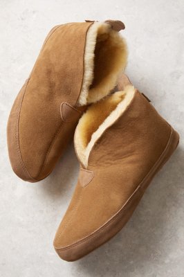 mens sheepskin lined slippers