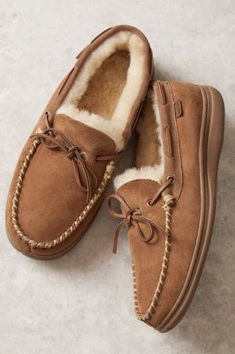 mens leather moccasin slippers