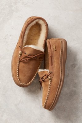 mens extra wide moccasin slippers