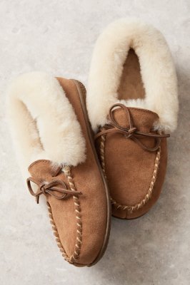 shearling moccasin slippers