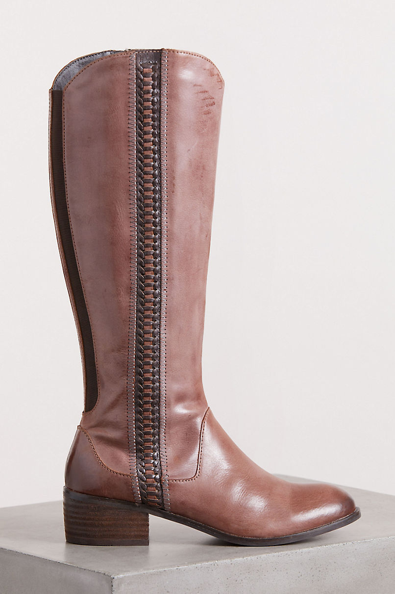 Genny Microfiber-Lined Calfskin Leather Boots