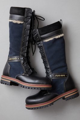 leather wool boots
