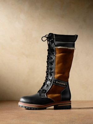 leather and suede boots womens