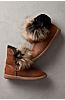 Women’s Ayla Sheepskin Slipper Boots with Finnish Fox Fur Trim   