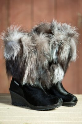calf fur boots
