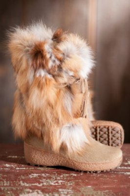 Women's Pajar Fox Trot Cowhide and Fox Fur Boots Overland