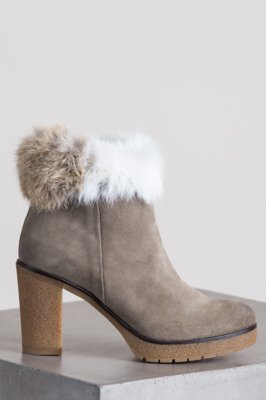 Women’s Clara Suede Boots with Rabbit Fur Trim | Overland