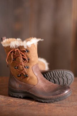 Women's Born Masa Leather Boots with Shearling Lining Overland