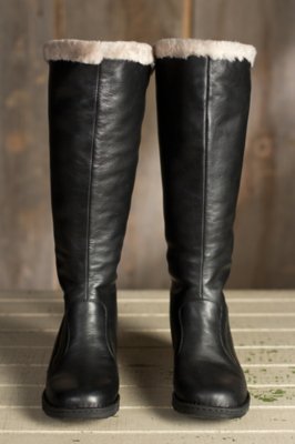 leather sheepskin boots
