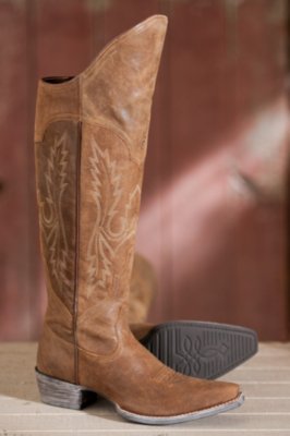 high knee cowgirl boots