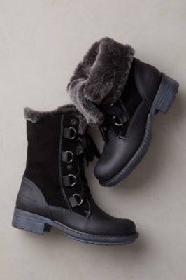 leather wool boots
