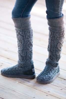 ugg twisted cable knit boots