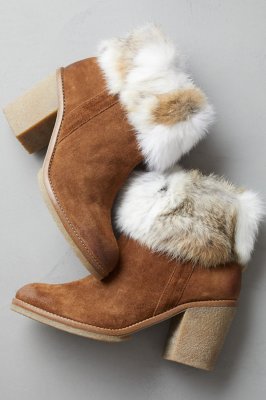 Women's Claire Rabbit Fur and Calfskin Suede Boots Overland