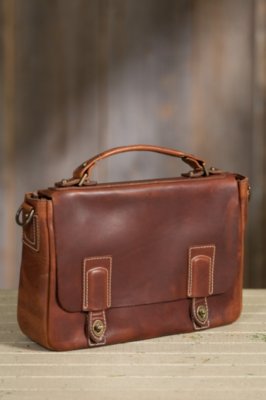 Coronado Americana Leather Messenger Bag with Concealed Carry Pocket