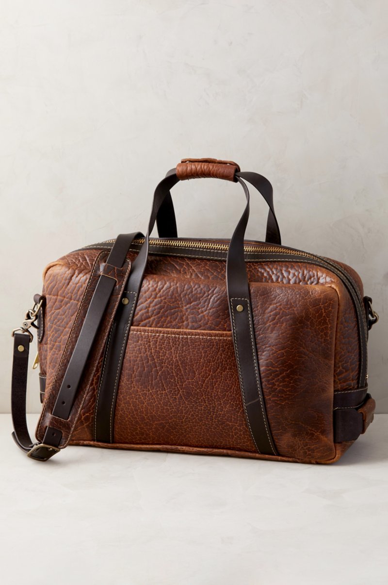 Legacy American Bison Leather Weekender Duffel Bag | Overland