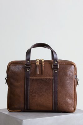 Legacy American Bison Leather Briefcase with Concealed Carry Pocket