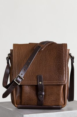 Legacy American Bison Leather Messenger Bag with Concealed Carry Pocket
