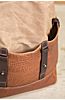 Coronado Redwood Canvas and Bison Leather Backpack with Concealed Carry Pocket