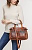 Santa Fe Bison Leather Crossbody Top Handle Handbag with Concealed Carry Pocket