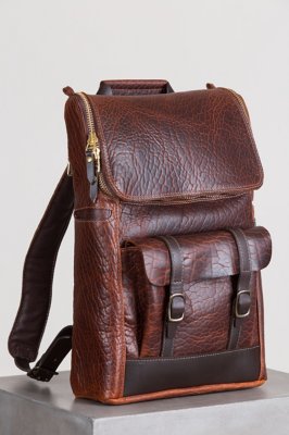 Legacy American Bison Leather Backpack with Concealed Carry Pocket