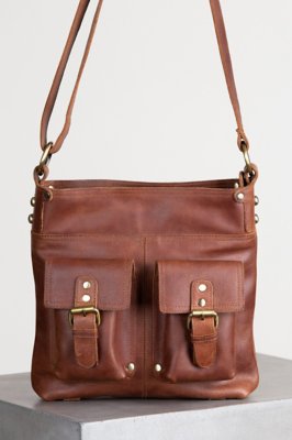Salem Front Pocket Leather Crossbody Shoulder Bag | Overland