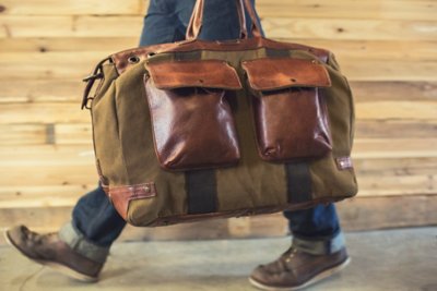 Will Traveler Canvas and Leather Duffel Bag Overland