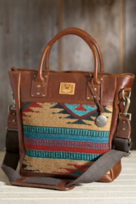 Will Oaxacan HandWoven Wool and Leather Tote Bag Overland