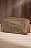 Waxed Cotton Travel Case with Leather Trim 