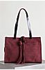 Sonoma Nubuck Leather Tote Shoulder Bag with Leather Tassels