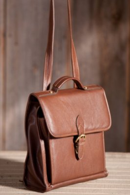 Diplomat Convertible Leather Shoulder Bag and Backpack Overland