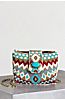 Mary Frances Turquoise Power Beaded Mini Clutch with Shoulder Strap