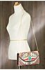Mary Frances Turquoise Power Beaded Large Clutch with Shoulder Strap