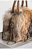 Bellevue Raccoon Fur and Leather Top Handle Shoulder Handbag