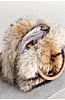 Bellevue Raccoon Fur and Leather Top Handle Shoulder Handbag