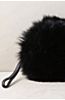 Fox Fur Canteen Shoulder Bag with Lambskin Leather Trim   