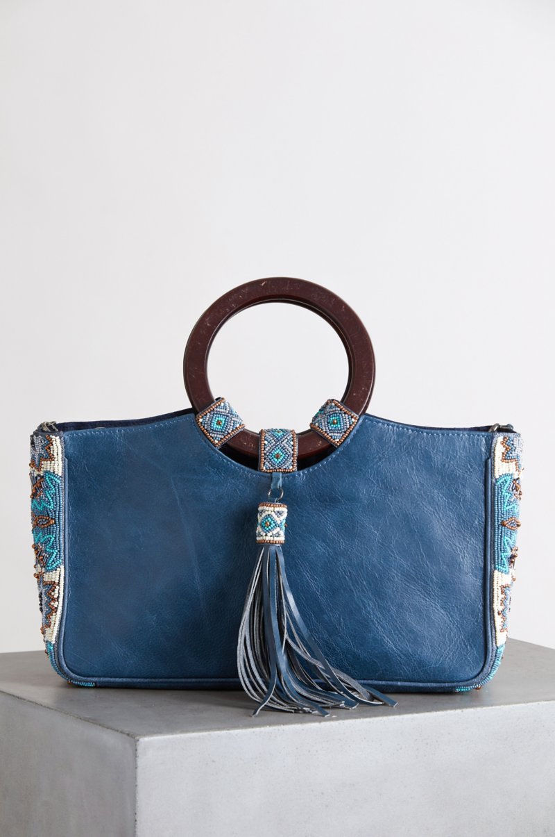 Beaded Leather Bag