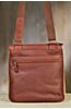 Flat North South Euro Leather Messenger Bag
