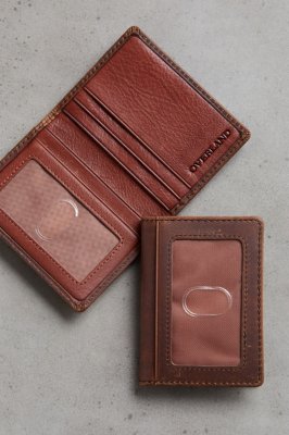 Distressed Leather Double ID Card Case Wallet | Overland