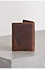 Distressed Leather Double ID Card Case Wallet