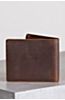 Distressed Leather Billfold Wallet with Removable Passcase