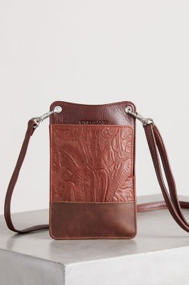 Roma Floral Embossed Crossbody Phone Case Wallet Overland