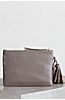 Westminster Pebbled Leather and Suede Wristlet Clutch 