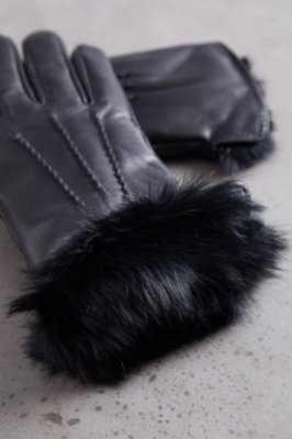 women's rabbit lined gloves