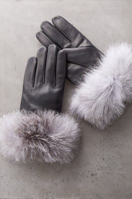fur lined leather mittens women's