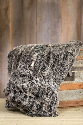 Aragon Knitted Spanish Rex Rabbit Fur Blanket Overland