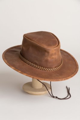 leather rancher hat