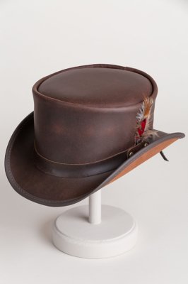 Steampunk Victorian Marlow Leather Top Hat Overland