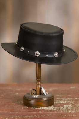Silverado Leather Gambler Hat with Concho Band Overland